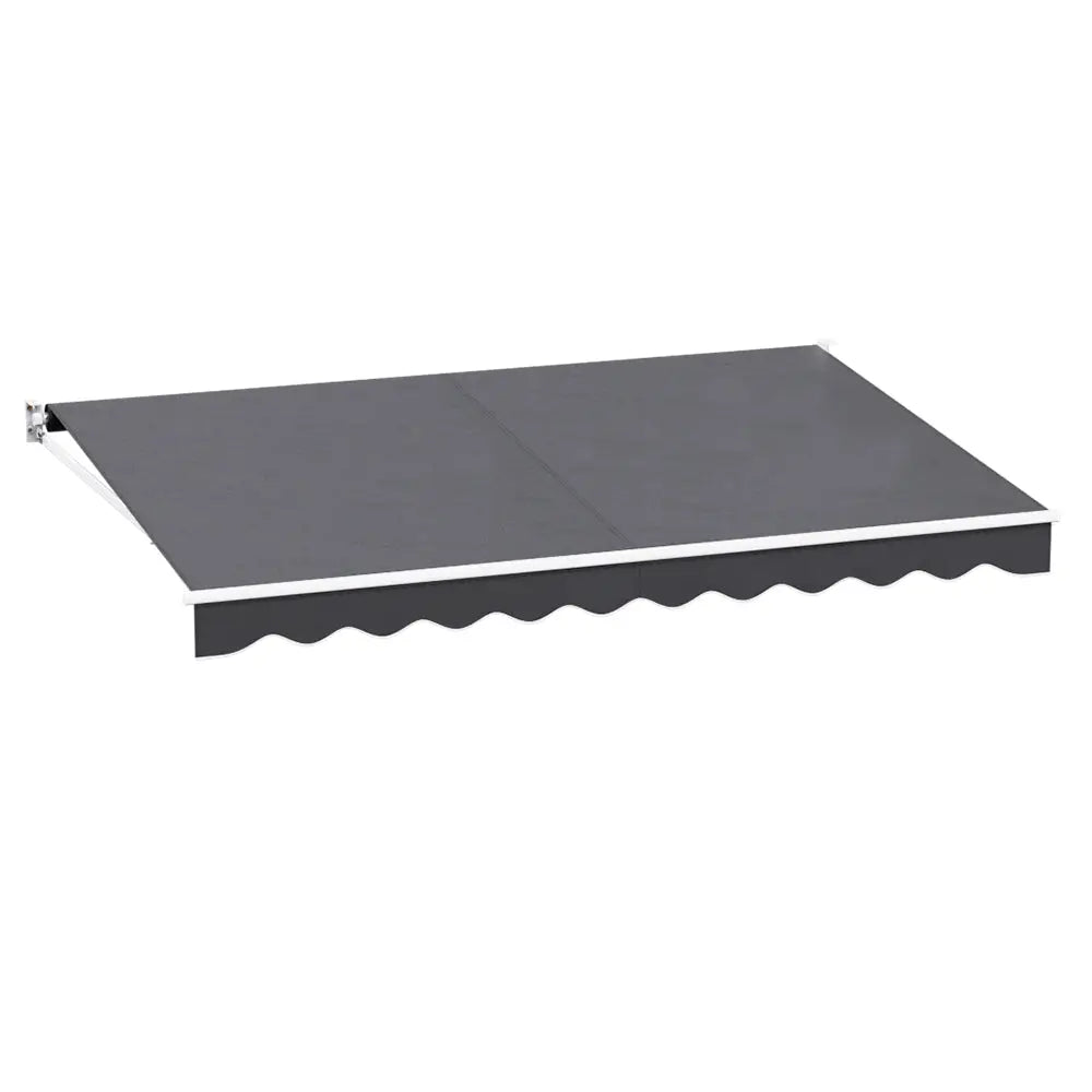 Instahut Retractable Folding Arm Awning Manual Sunshade 4Mx2.5M Grey - Home & Garden > Shading