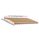 Instahut Retractable Folding Arm Awning Manual Sunshade 4Mx3M Beige - Home & Garden > Shading