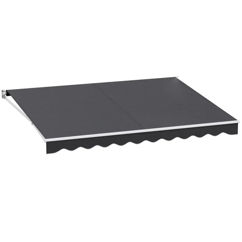 Instahut Retractable Folding Arm Awning Manual Sunshade 4Mx3M Grey - Home & Garden > Shading