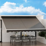 Instahut Retractable Folding Arm Awning Manual Sunshade 4Mx3M Grey - Home & Garden > Shading