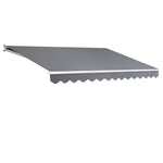 Instahut Retractable Folding Arm Awning Manual Sunshade 4Mx3M Pearl Grey - Home & Garden > Shading