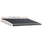 Instahut Retractable Folding Arm Awning Manual Sunshade 5Mx3M Grey - Home & Garden > Shading