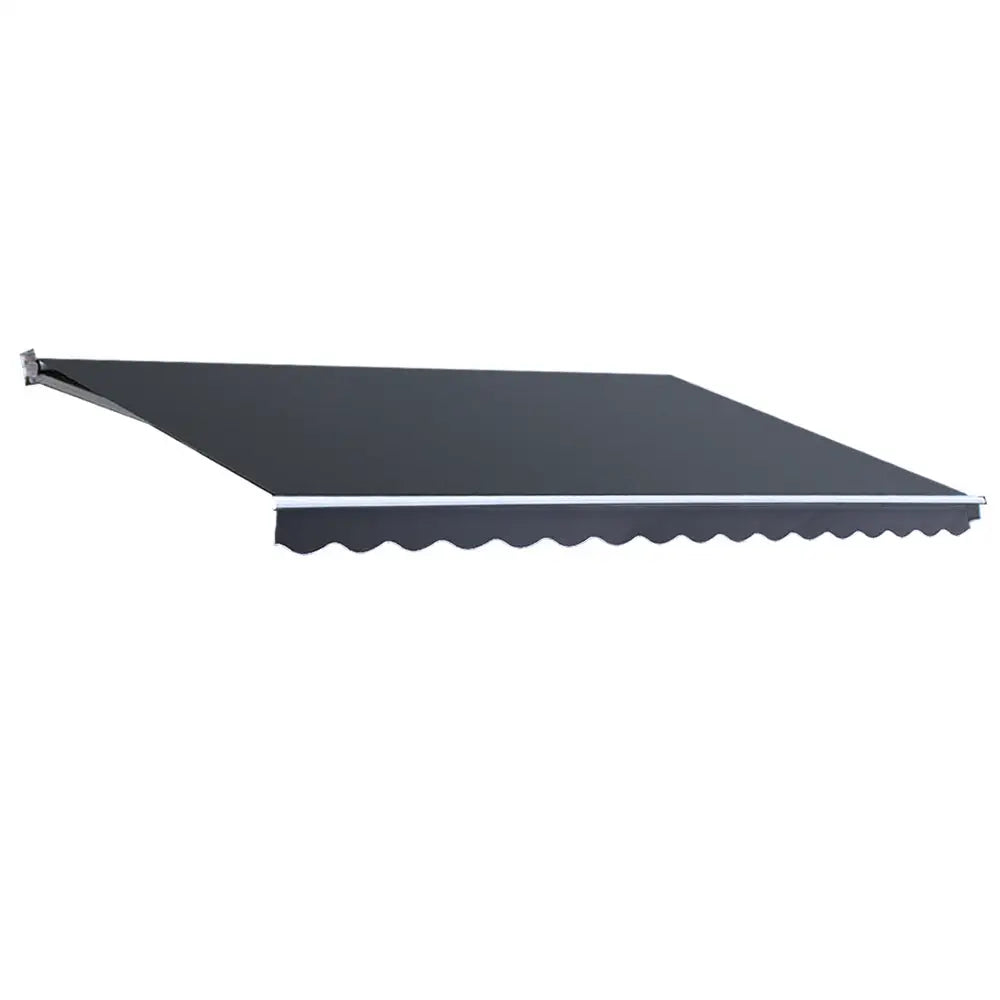 Instahut Retractable Folding Arm Awning Manual Sunshade 5Mx3M Grey - Home & Garden > Shading
