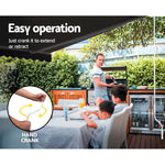 Instahut Retractable Folding Arm Awning Manual Sunshade 5Mx3M Grey - Home & Garden > Shading