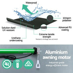 Instahut Retractable Folding Arm Awning Motorised Sunshade 2.5Mx2M Grey - Home & Garden > Shading