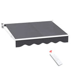 Instahut Retractable Folding Arm Awning Motorised Sunshade 2Mx1.5M Grey - Home & Garden > Shading