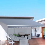 Instahut Retractable Folding Arm Awning Motorised Sunshade 3Mx2.5M Pearl Grey - Home & Garden > Shading