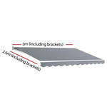 Instahut Retractable Folding Arm Awning Motorised Sunshade 3Mx2.5M Pearl Grey - Home & Garden > Shading