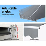 Instahut Retractable Folding Arm Awning Motorised Sunshade 3Mx2.5M Pearl Grey - Home & Garden > Shading