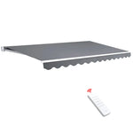 Instahut Retractable Folding Arm Awning Motorised Sunshade 3Mx2.5M Pearl Grey - Home & Garden > Shading