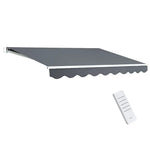 Instahut Retractable Folding Arm Awning Motorised Sunshade 3Mx2.5M Grey - Home & Garden > Shading