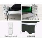 Instahut Retractable Folding Arm Awning Motorised Sunshade 3Mx2.5M Grey - Home & Garden > Shading