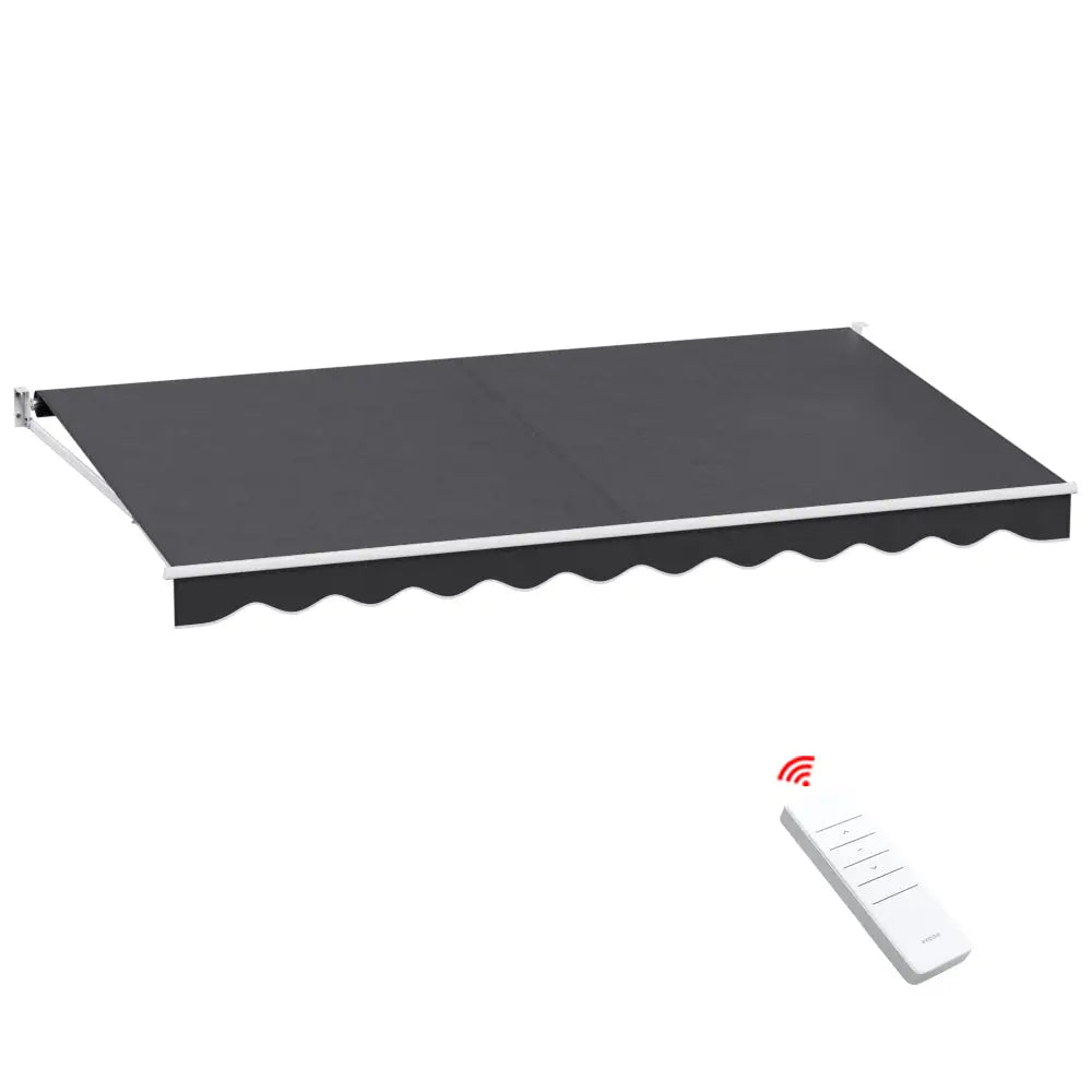 Instahut Retractable Folding Arm Awning Motorised Sunshade 4.5Mx2.5M Grey - Home & Garden > Shading