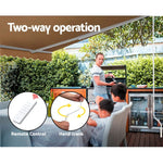 Instahut Retractable Folding Arm Awning Motorised Sunshade 4Mx2.5M Beige - Home & Garden > Shading
