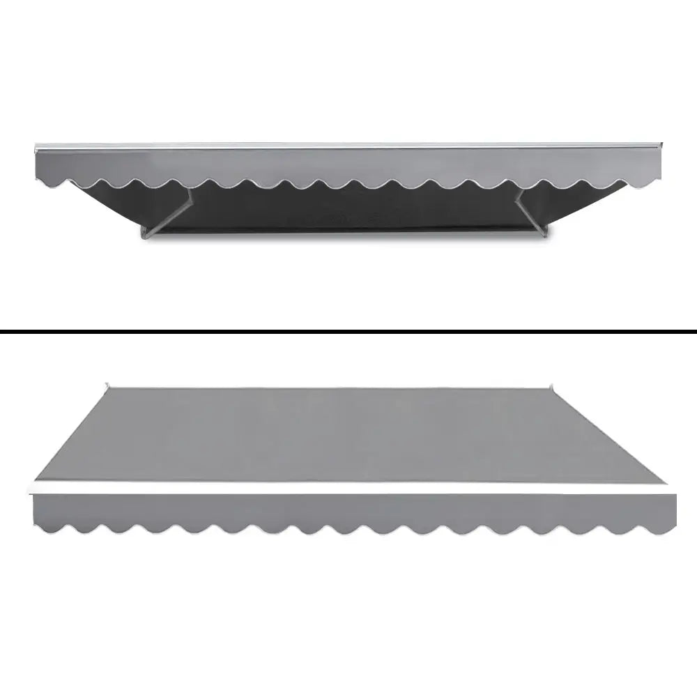Instahut Retractable Folding Arm Awning Motorised Sunshade 4Mx2.5M Pearl Grey - Home & Garden > Shading