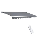 Instahut Retractable Folding Arm Awning Motorised Sunshade 4Mx2.5M Pearl Grey - Home & Garden > Shading