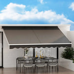 Instahut Retractable Folding Arm Awning Motorised Sunshade 4Mx2.5M Grey - Home & Garden > Shading