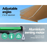 Instahut Retractable Folding Arm Awning Motorised Sunshade 4Mx3M Beige - Home & Garden > Shading