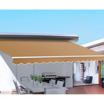 Instahut Retractable Folding Arm Awning Motorised Sunshade 4Mx3M Beige - Home & Garden > Shading