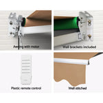 Instahut Retractable Folding Arm Awning Motorised Sunshade 4Mx3M Beige - Home & Garden > Shading