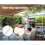 Instahut Retractable Folding Arm Awning Motorised Sunshade 4Mx3M Beige - Home & Garden > Shading