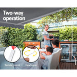 Instahut Retractable Folding Arm Awning Motorised Sunshade 4Mx3M Pearl Grey - Home & Garden > Shading