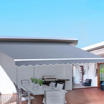 Instahut Retractable Folding Arm Awning Motorised Sunshade 4Mx3M Pearl Grey - Home & Garden > Shading