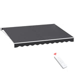 Instahut Retractable Folding Arm Awning Motorised Sunshade 4Mx3M Grey - Home & Garden > Shading