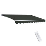 Instahut Retractable Folding Arm Awning Motorised Sunshade 5Mx3M Grey - Home & Garden > Shading