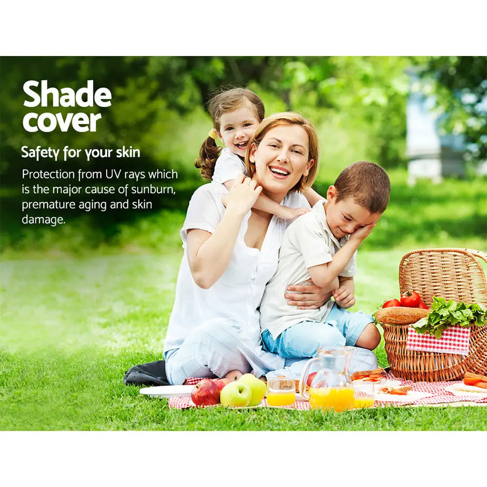 Instahut Shade Sail 2x4m Rectangle 185GSM 95% Sand Shade Cloth - Home & Garden > Shading