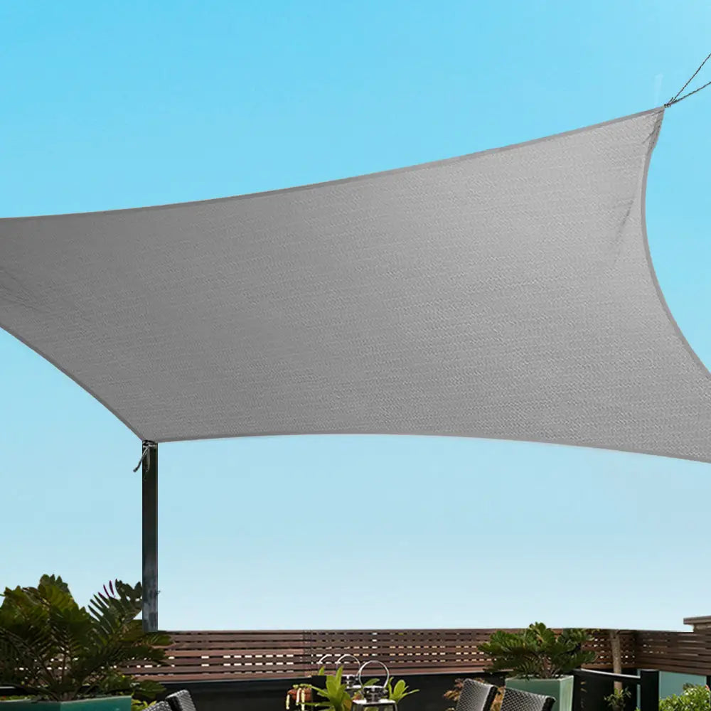 Instahut Shade Sail 3x3m Square 280GSM 98% Grey Shade Cloth - Home & Garden > Shading