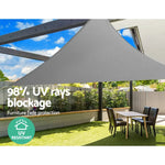 Instahut Shade Sail 3x3x4.3m Triangle 280GSM 98% Grey Shade Cloth - Home & Garden > Shading