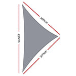 Instahut Shade Sail 3x3x4.3m Triangle 280GSM 98% Grey Shade Cloth - Home & Garden > Shading