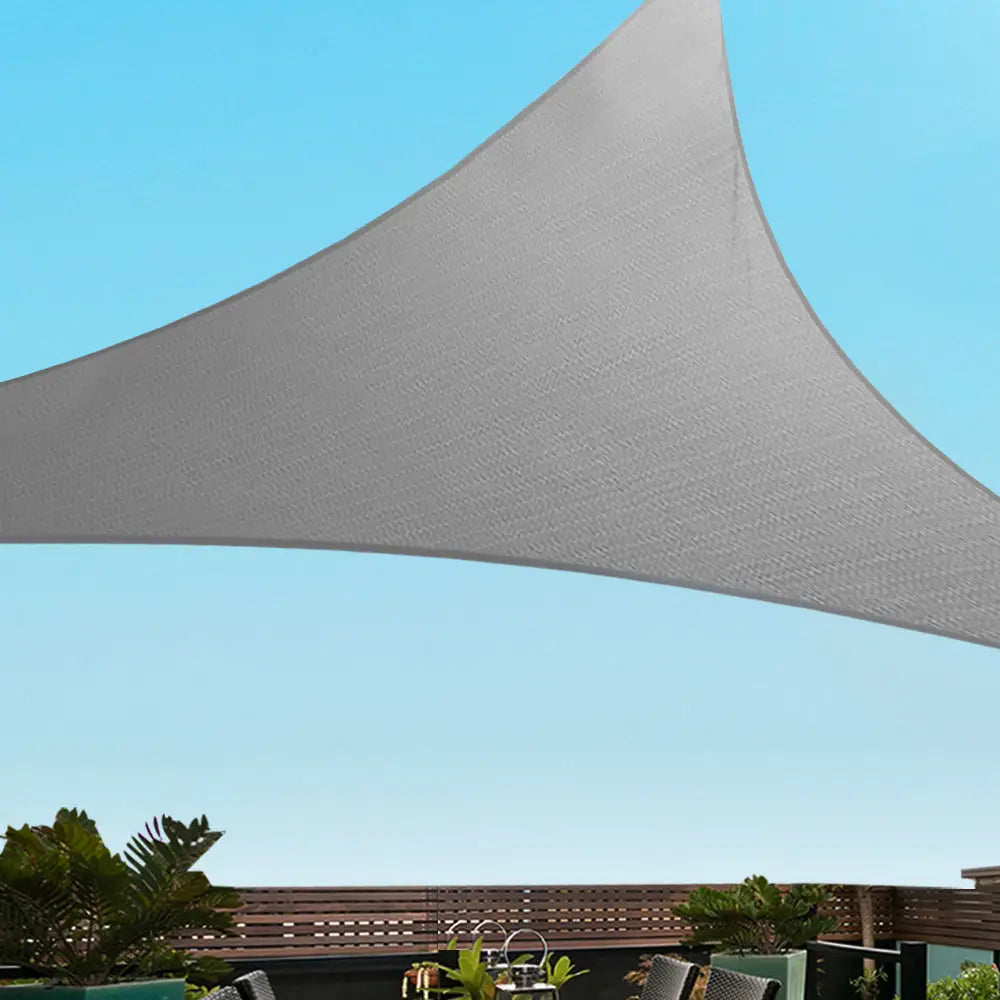 Instahut Shade Sail 3x3x4.3m Triangle 280GSM 98% Grey Shade Cloth - Home & Garden > Shading