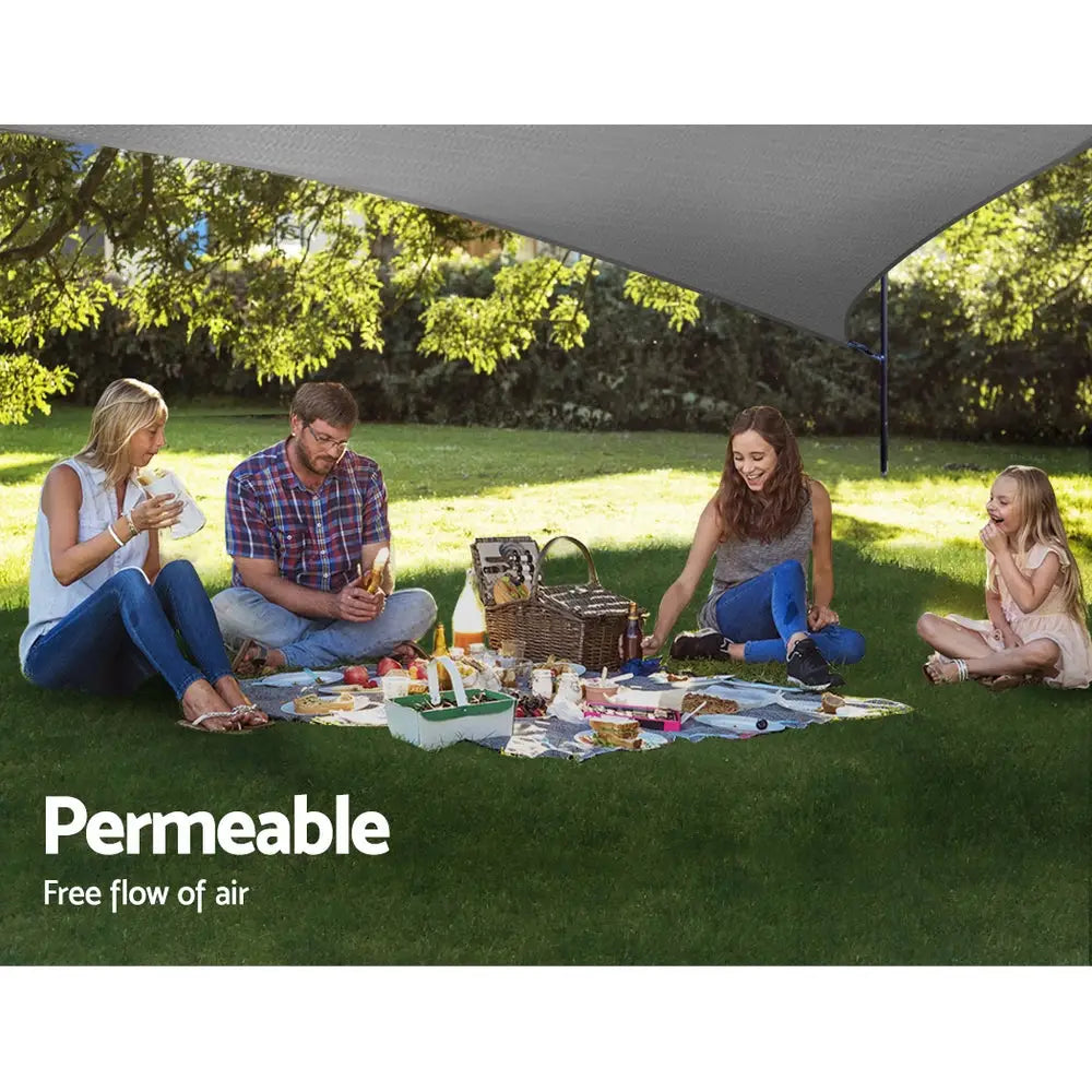 Instahut Shade Sail 3x3x4.3m Triangle 280GSM 98% Grey Shade Cloth - Home & Garden > Shading