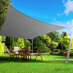 Instahut Shade Sail 3x5m Rectangle 280GSM 98% Grey Shade Cloth - Home & Garden > Shading