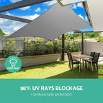 Instahut Shade Sail 3x5m Rectangle 280GSM 98% Grey Shade Cloth - Home & Garden > Shading