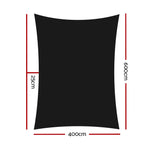 Instahut Shade Sail 4x6m Rectangle 280GSM 98% Black Shade Cloth - Home & Garden > Shading