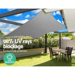 Instahut Shade Sail 4x6m Rectangle 280GSM 98% Grey Shade Cloth - Home & Garden > Shading
