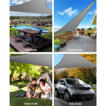 Instahut Shade Sail 5x5x5m Triangle 280GSM 98% Grey Shade Cloth - Home & Garden > Shading