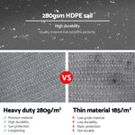 Instahut Shade Sail 6x6x6m Triangle 280GSM 98% Grey Shade Cloth - Home & Garden > Shading
