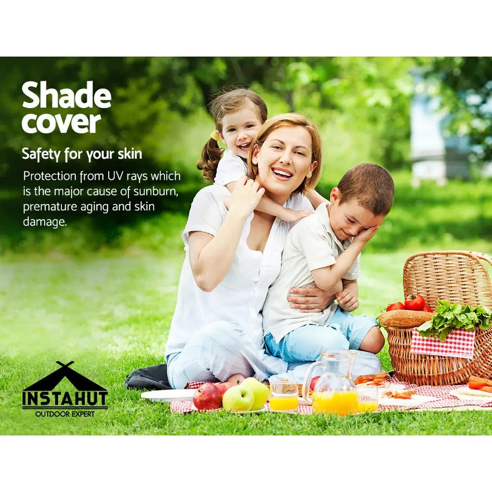 Instahut Shade Sail 6x6x6m Triangle 280GSM 98% Grey Shade Cloth - Home & Garden > Shading