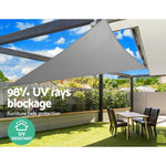 Instahut Shade Sail 6x6x6m Triangle 280GSM 98% Grey Shade Cloth - Home & Garden > Shading