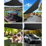 Instahut Shade Sail 6x7m Rectangle 280GSM 98% Black Shade Cloth - Home & Garden > Shading