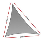 Instahut Shade Sail Cloth Shadecloth Canopy Triangle 280gsm 5x5x7.1m - Home & Garden > Shading > Umbrellas & Sunshades
