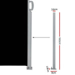Instahut Side Awning Outdoor Blinds Sun Shade Retractable Screen 2X6M BK - Home & Garden > Shading
