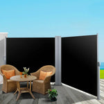 Instahut Side Awning Outdoor Blinds Sun Shade Retractable Screen 2X6M BK - Home & Garden > Shading