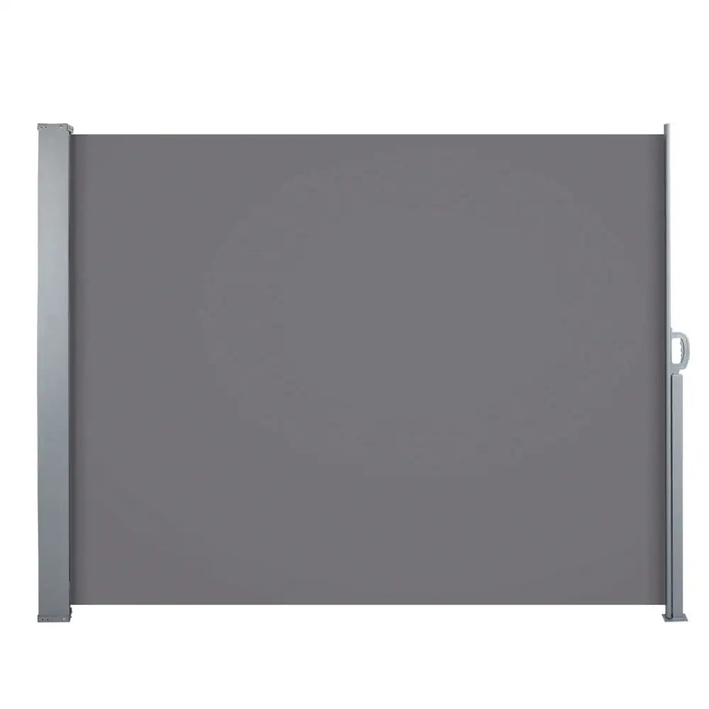 Instahut Side Awning Sun Shade Outdoor Blinds Retractable Screen 1.4X3M GR - Home & Garden > Shading