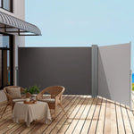 Instahut Side Awning Sun Shade Outdoor Retractable Privacy Screen 1.8X6M Grey - Home & Garden > Shading