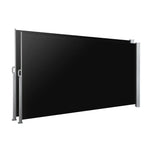 Instahut Side Awning Sun Shade Outdoor Retractable Privacy Screen 2X3M Black X2 - Home & Garden > Shading